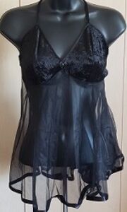2PC VELVET TYPE AND SHEER BABY DOLL.SS
